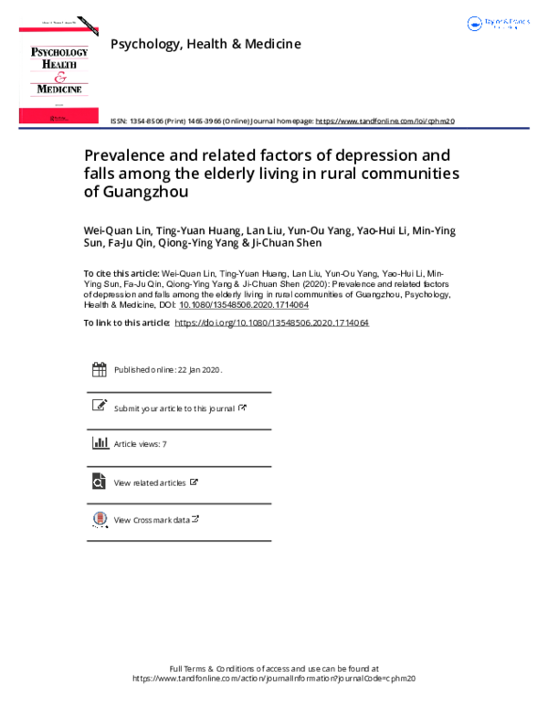 (PDF) Prevalence and related factors of depression and falls among the ...