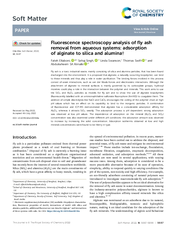 (PDF) Fluorescence spectroscopy analysis of fly ash removal from ...