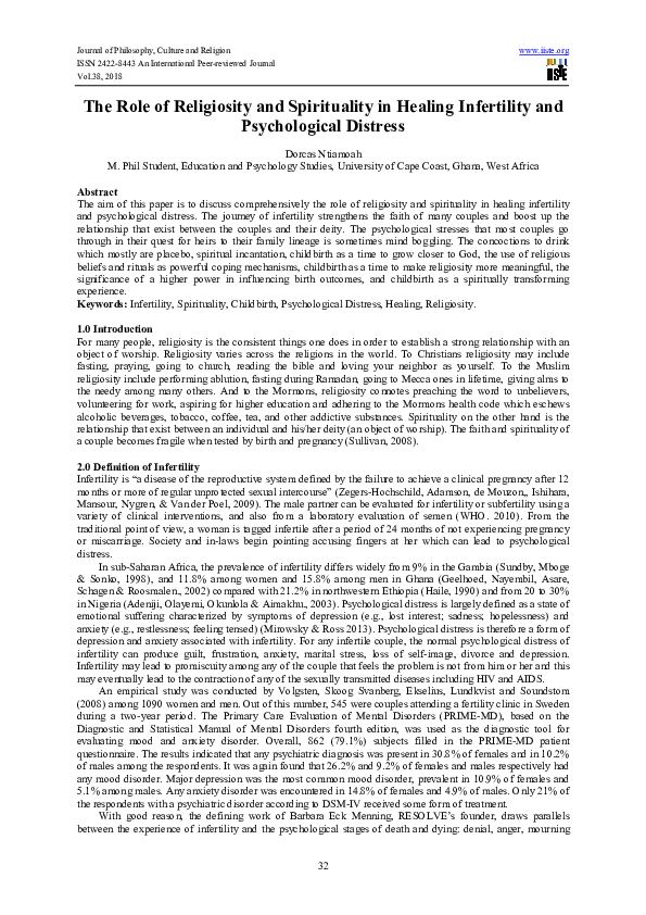 (PDF) The Role of Religiosity and Spirituality in Healing Infertility ...