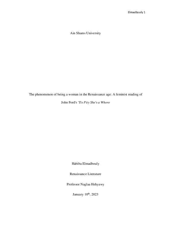 (PDF) Tis pity she #39 s afeminist reading