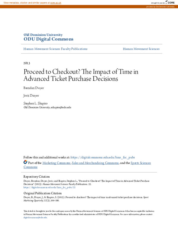 (PDF) Proceed to Checkout? The Impact of Time in Advanced Ticket ...