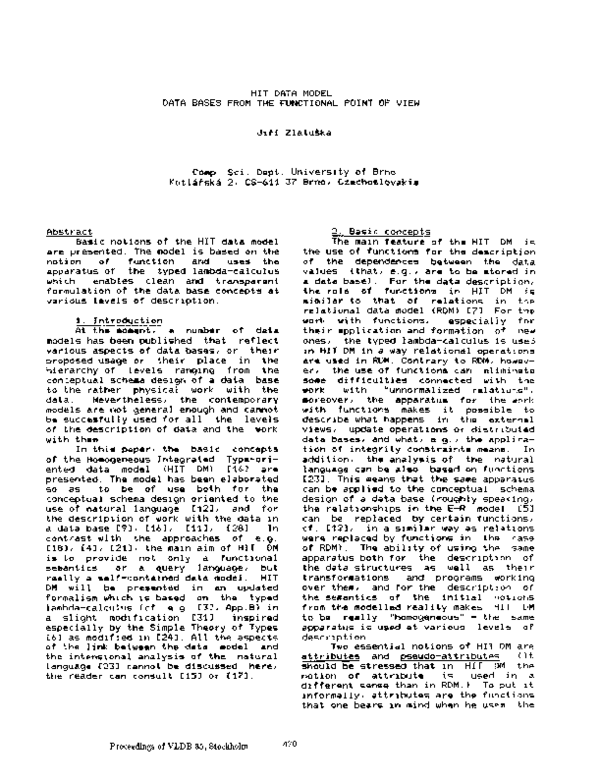 (PDF) Hit Data Model Data Bases from the Functional Point of View ...
