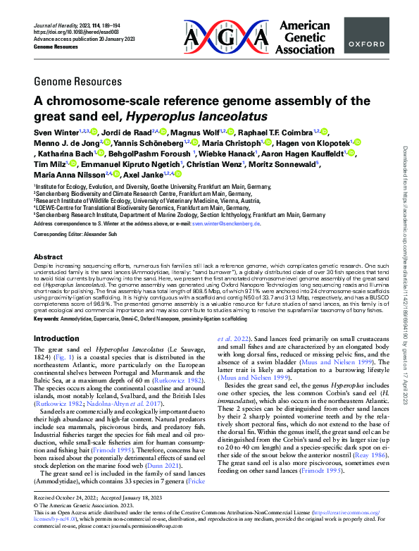 (PDF) A chromosome-scale reference genome assembly of the great sand ...