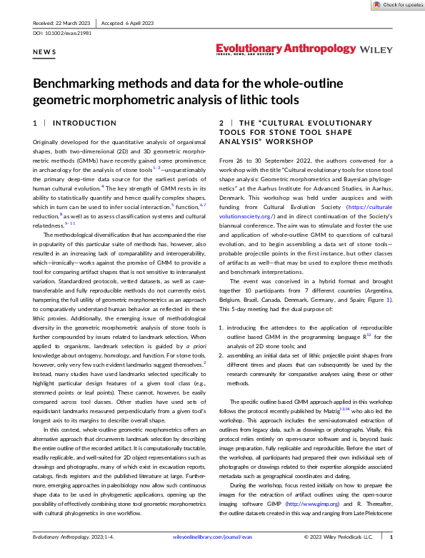 (PDF) Benchmarking methods and data for the whole‐outline geometric ...
