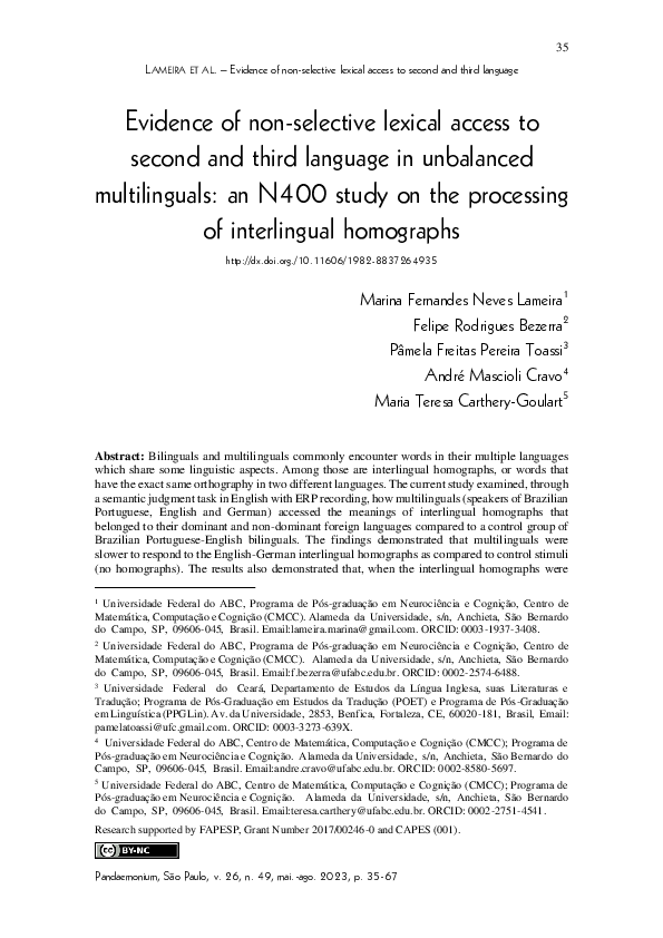 (PDF) Evidence of non-selective lexical access to second and third ...