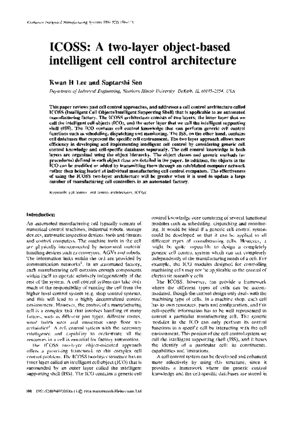 (PDF) ICOSS: a two-layer object-based intelligent cell control architecture