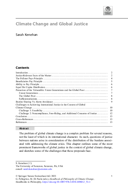 (PDF) Climate Change and Global Justice