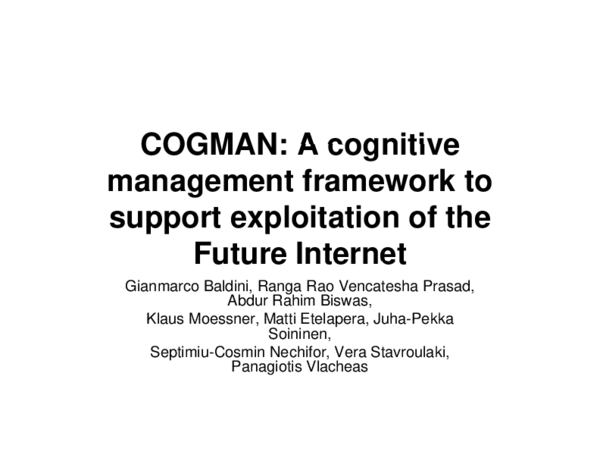 (PDF) COGMAN: A cognitive management framework to support exploitation ...