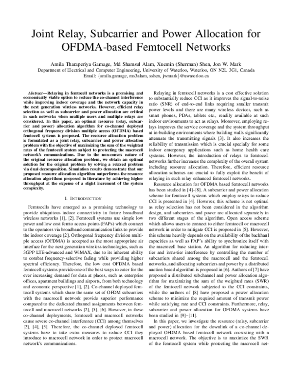 (PDF) Joint relay, subcarrier and power allocation for OFDMA-based ...