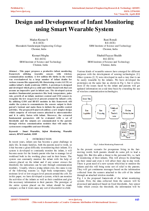 (PDF) Design and Development of Infant Monitoring using Smart Wearable ...