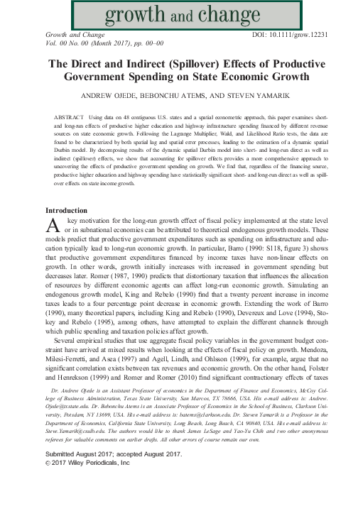 (PDF) The Direct and Indirect (Spillover) Effects of Productive ...