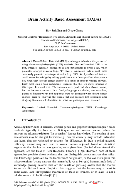(PDF) Brain Activity Based Assessment (BABA)