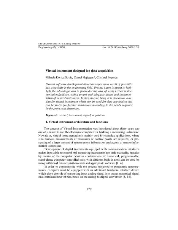 (PDF) Virtual instrument designed for data acquisition
