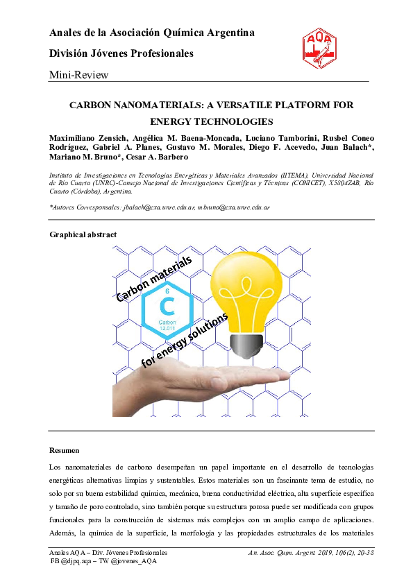 (PDF) Carbon Nanomaterials: A versatile platform for energy technologies
