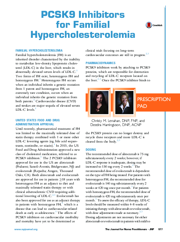 PCSK9 Inhibitors for Familial Hypercholesterolemia