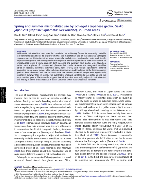 (PDF) Spring and summer microhabitat use
