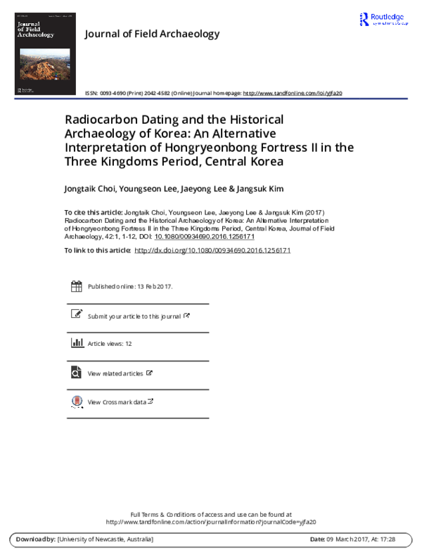 (PDF) Radiocarbon Dating and the Historical Archaeology of Korea: An ...
