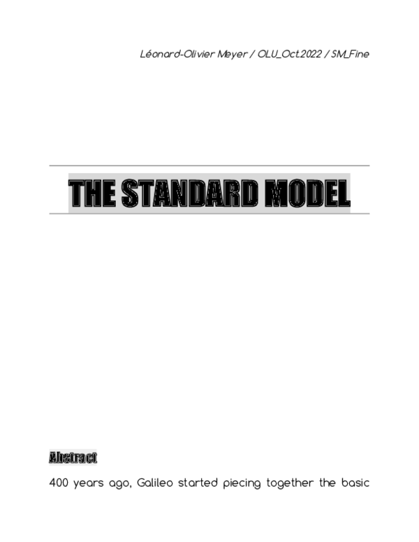 (DOC) Physics The Standard Model text