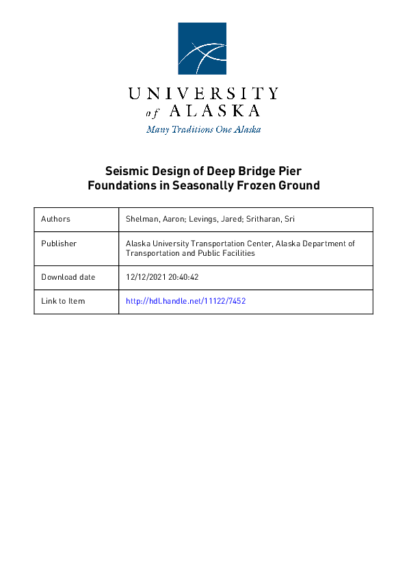 (PDF) Seismic Design of Deep Bridge Pier Foundations in Seasonally ...