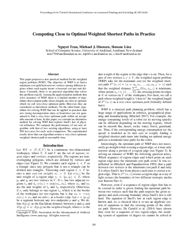 (PDF) Computing Close to Optimal Weighted Shortest Paths in Practice