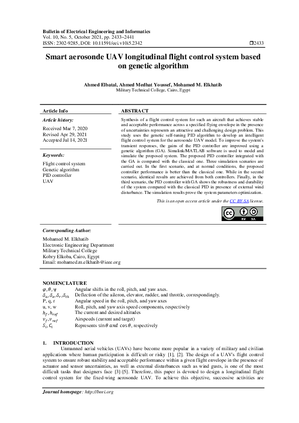 (PDF) Smart aerosonde UAV longitudinal flight control system based on ...
