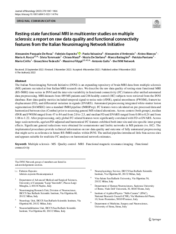 (PDF) Resting-state functional MRI in multicenter studies on multiple ...