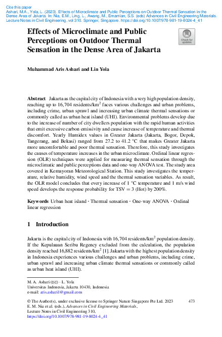 (PDF) Effects of Microclimate and Public Perceptions on Outdoor Thermal ...