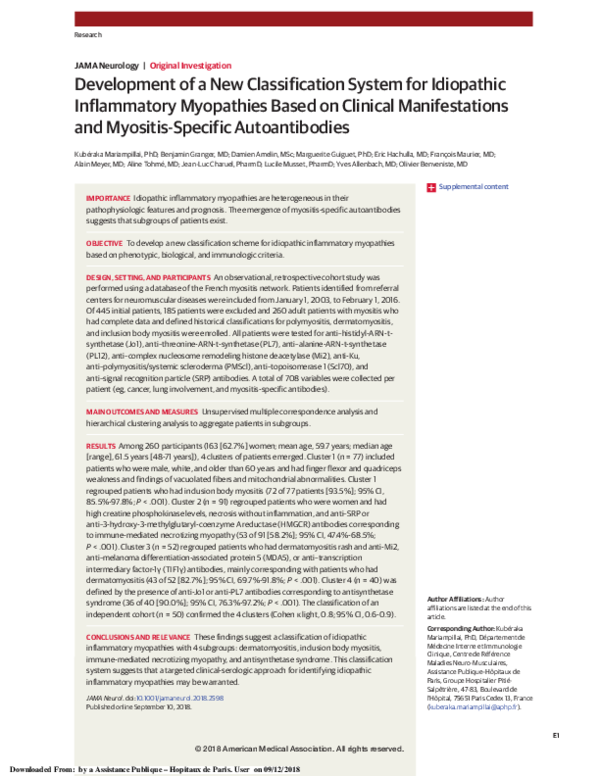 (PDF) Development of a New Classification System for Idiopathic ...