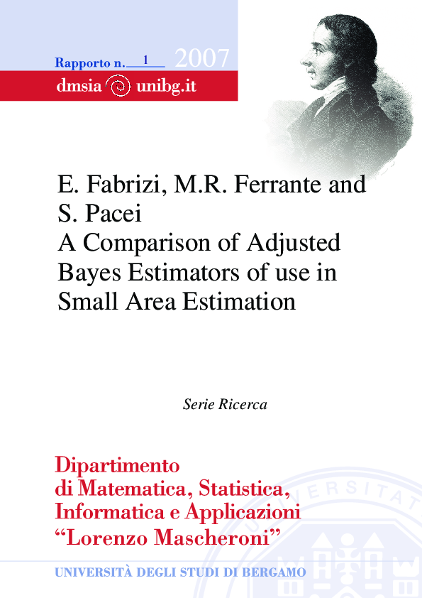 (PDF) A Comparison of Adjusted Bayes Estimators of use in Small Area ...