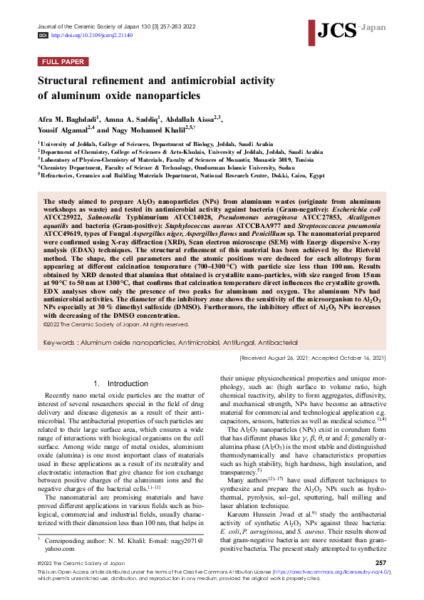 (PDF) Structural refinement and antimicrobial activity of aluminum ...