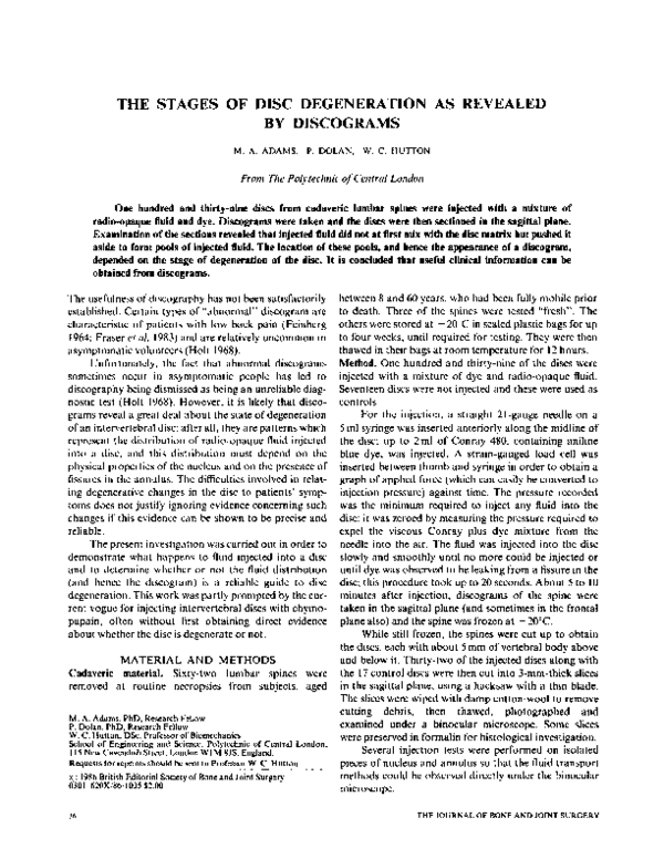 (PDF) The stages of disc degeneration as revealed by discograms