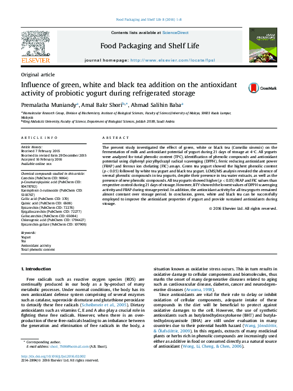 (PDF) Influence of green, white and black tea addition on the ...