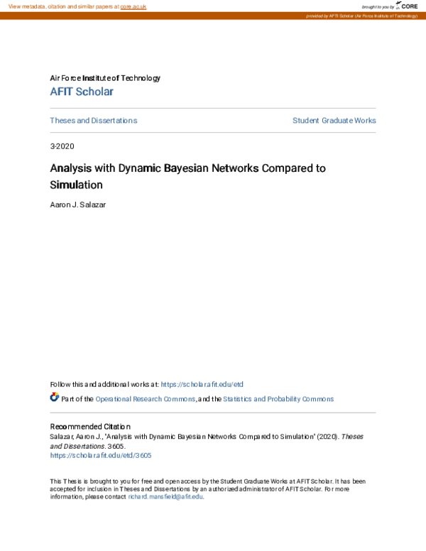 (PDF) Analysis with Dynamic Bayesian Networks Compared to Simulation