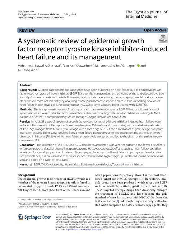 (PDF) A systematic review of epidermal growth factor receptor tyrosine ...