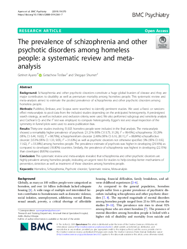 (PDF) The prevalence of schizophrenia and other psychotic disorders