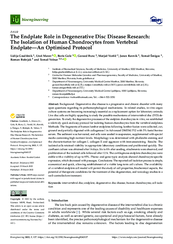 (PDF) The Endplate Role in Degenerative Disc Disease Research: The ...