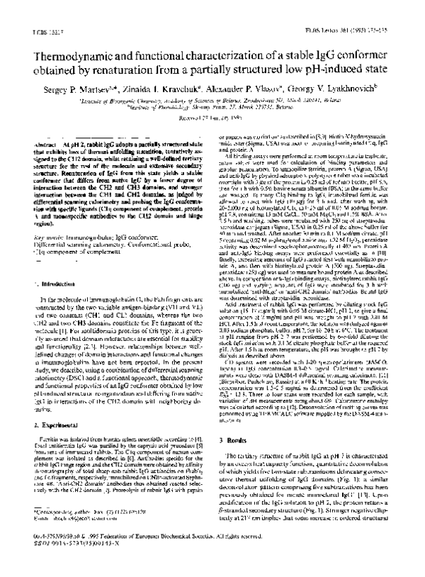 (PDF) Thermodynamic and functional characterization of a stable IgG ...