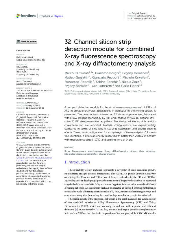 (PDF) 32-Channel silicon strip detection module for combined X-ray ...