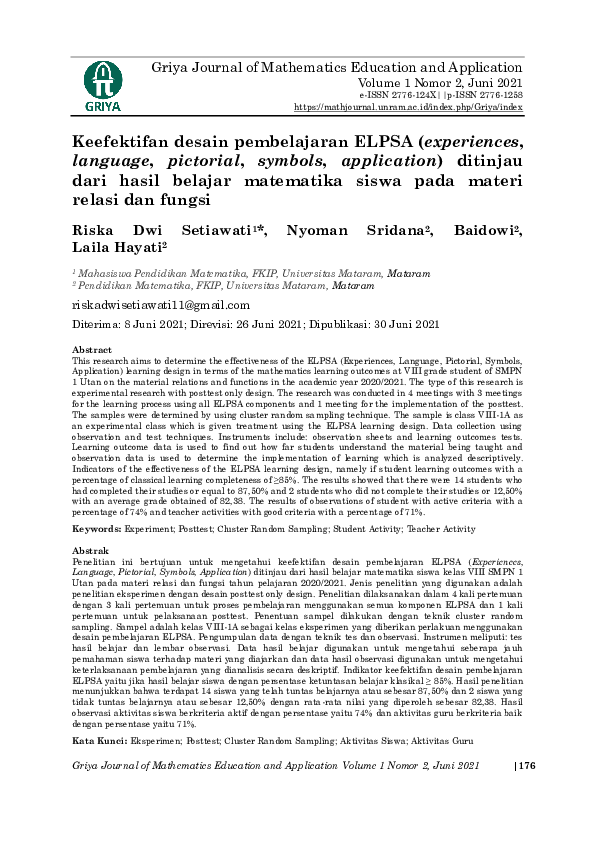 (PDF) Keefektifan Desain Pembelajaran ELPSA (Experiences, Language ...