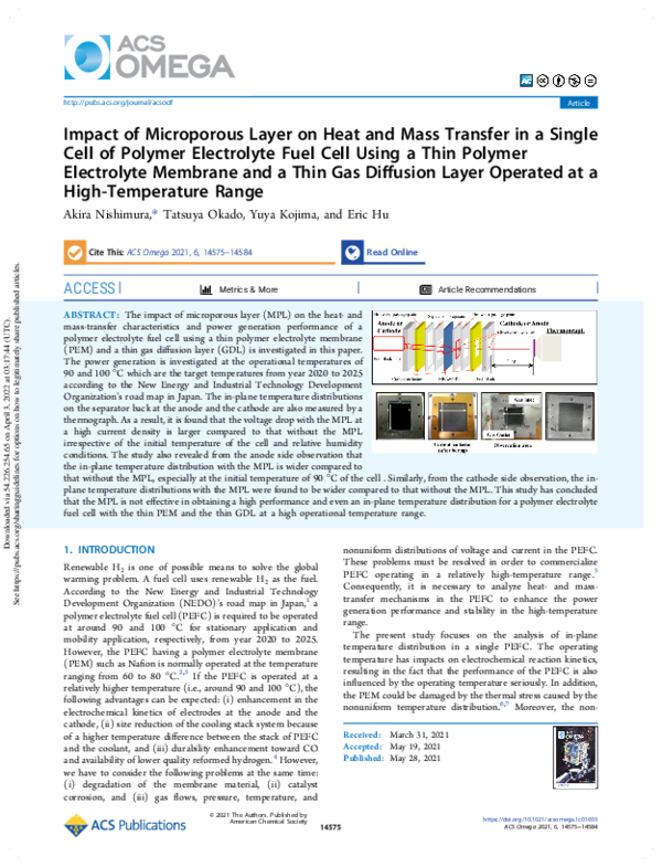 (PDF) Impact of Microporous Layer on Heat and Mass Transfer in a Single ...