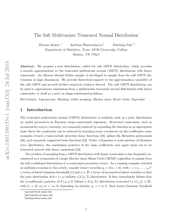 (PDF) The Soft Multivariate Truncated Normal Distribution with ...