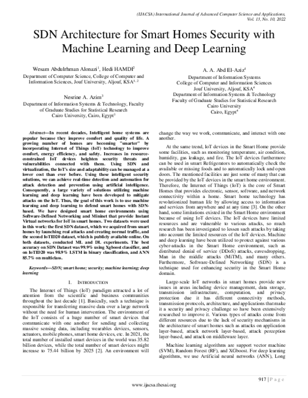 (PDF) SDN Architecture for Smart Homes Security with Machine Learning ...