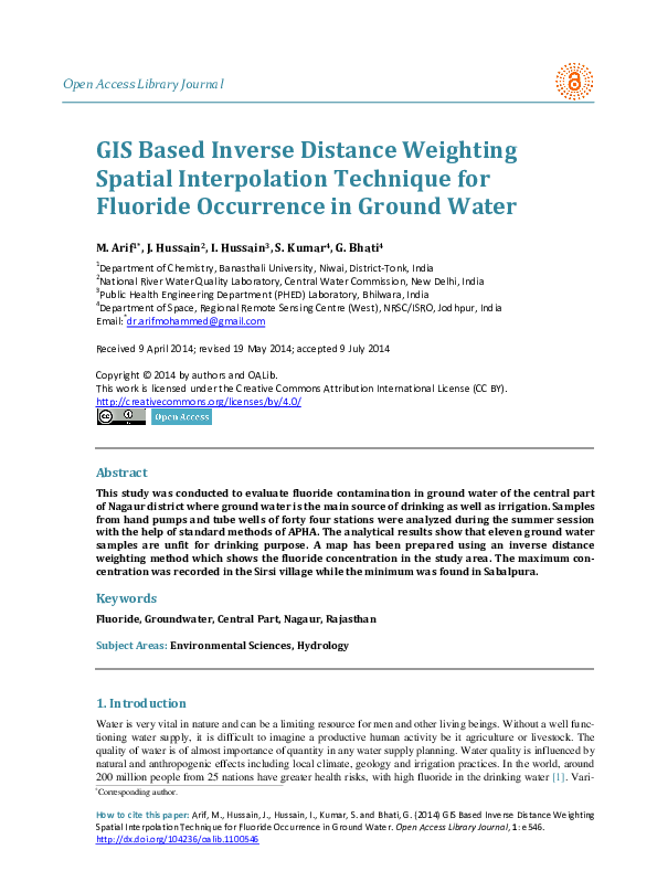 (PDF) GIS based Inverse Distance Weighting Spatial Interpolation ...