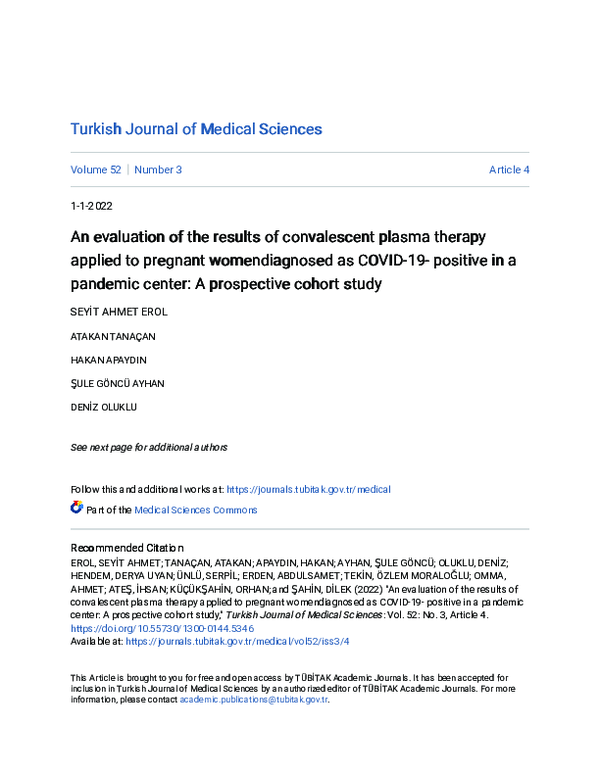 (PDF) An evaluation of the results of convalescent plasma therapy ...