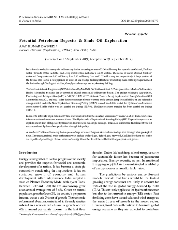 (PDF) Potential Petroleum Deposits Shale Oil Exploration