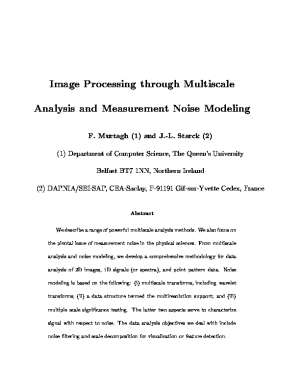 (PDF) Image processing through multiscale analysis and measurement ...