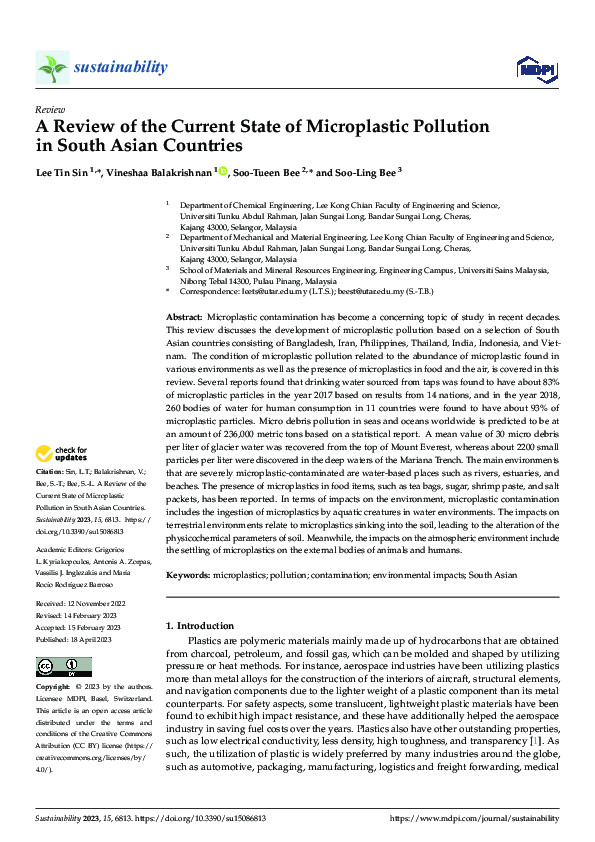 (PDF) A Review of the Current State of Microplastic Pollution in South ...