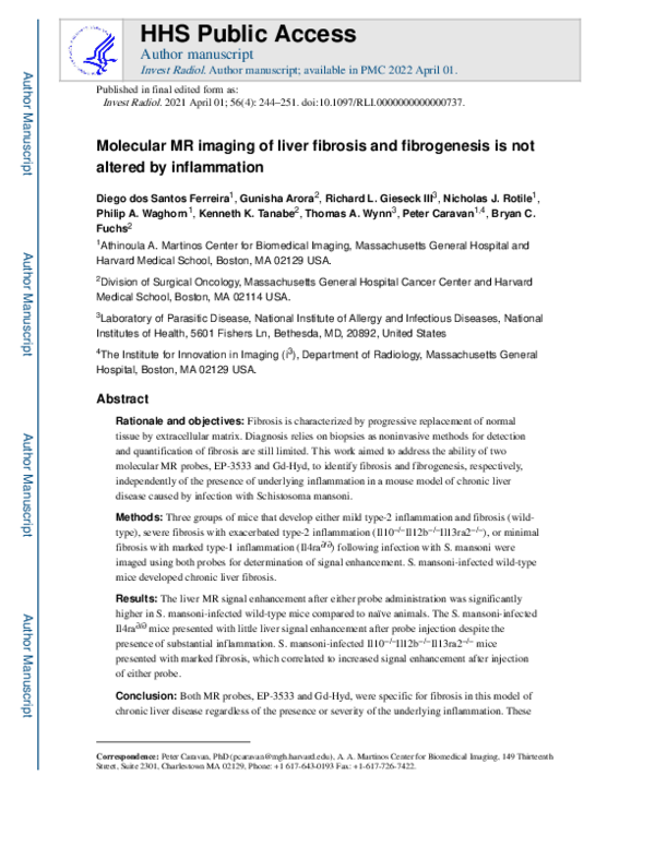 (PDF) Molecular Magnetic Resonance Imaging of Liver Fibrosis and ...