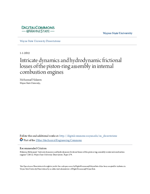 (PDF) Intricate dynamics and hydrodynamic frictional losses of the ...