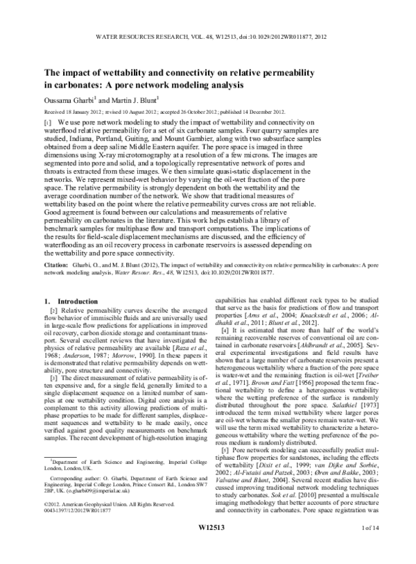 (PDF) The impact of wettability and connectivity on relative ...